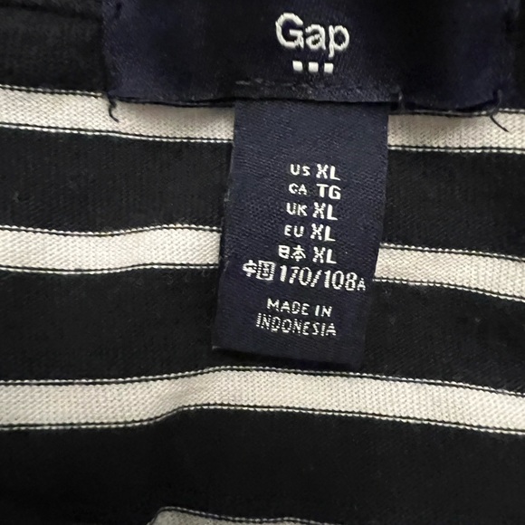Gap XL Navy and White Stripe Long Sleeve Top - Picture 5 of 6